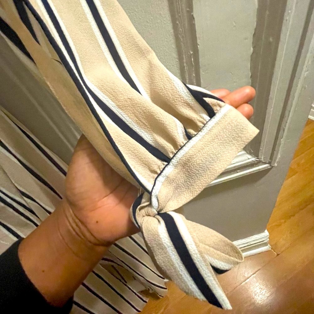 Reverse Medium Striped Double Split Tie Dress - image 4